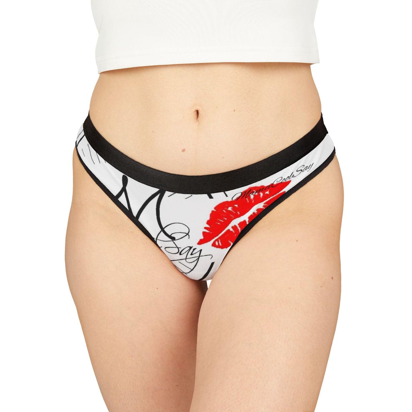 Playful Kiss Print Women's Thongs, Lingerie Gift, Valentine's Day, Cute Underwear, Flirty Intimates