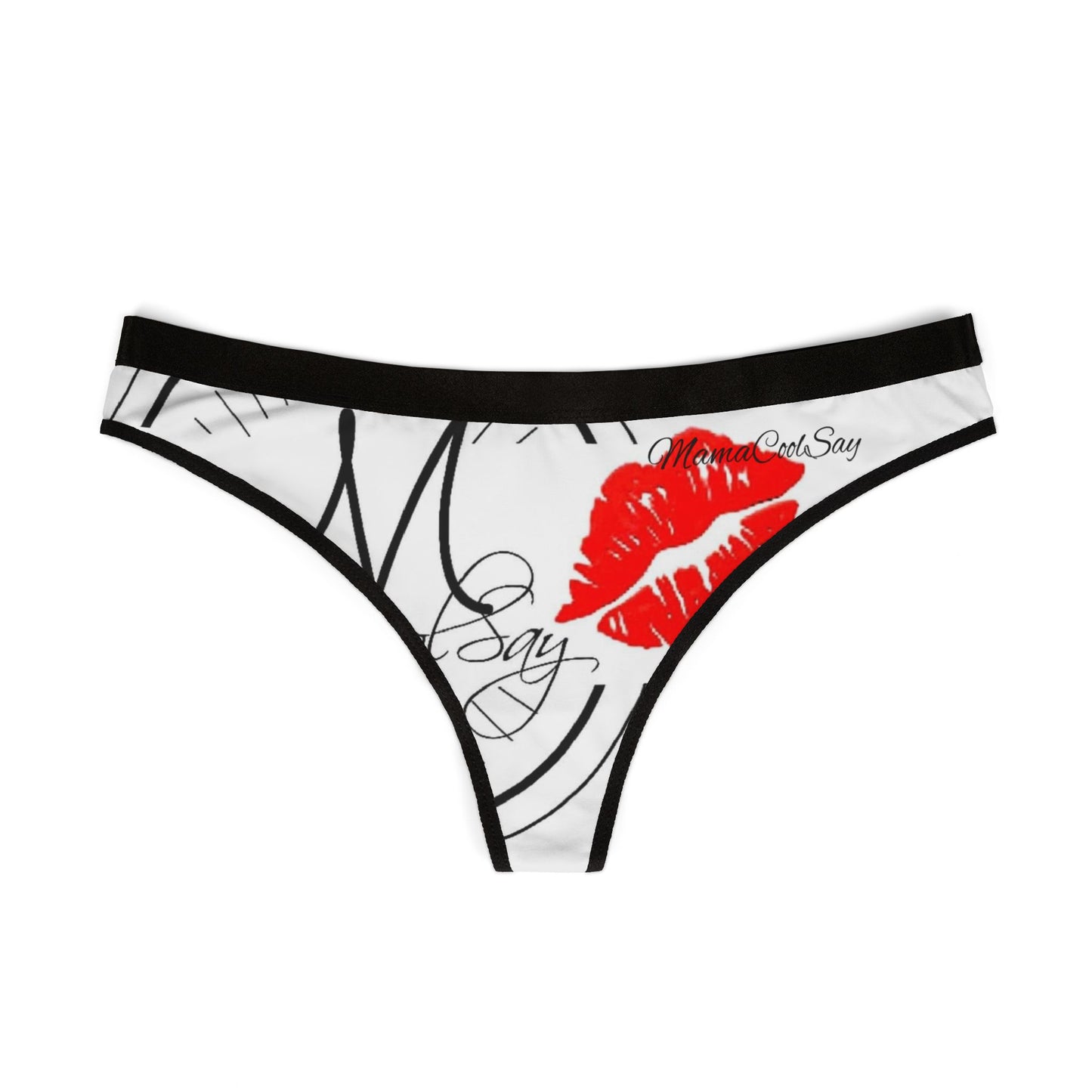 Playful Kiss Print Women's Thongs, Lingerie Gift, Valentine's Day, Cute Underwear, Flirty Intimates