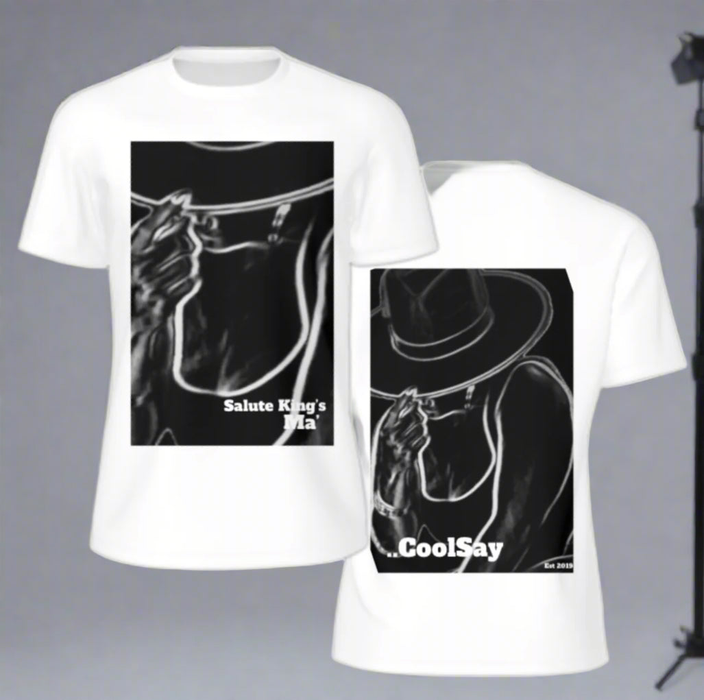 Men’s “ Salute King’s” Black & White Double side Graphic T-Shirts
