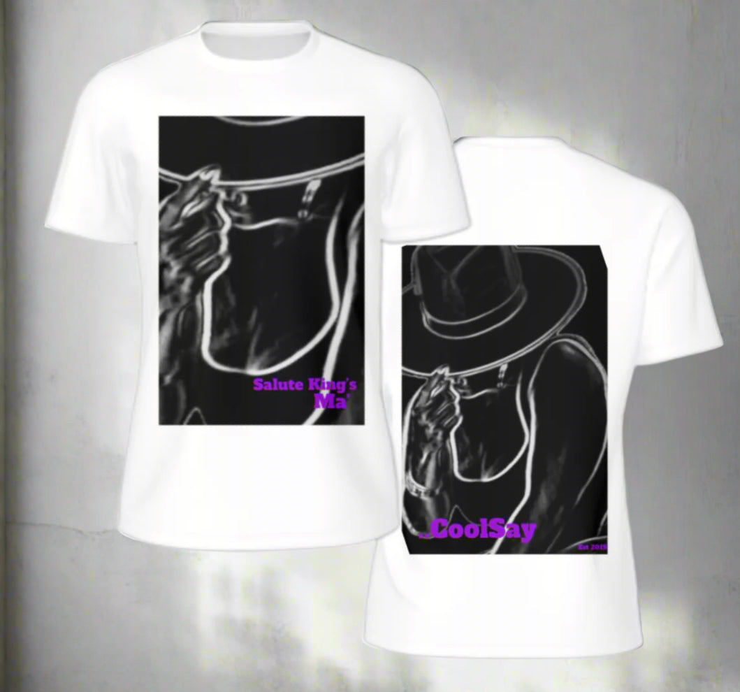 Men’s “ Salute King’s” Black & White Double side Graphic T-Shirts