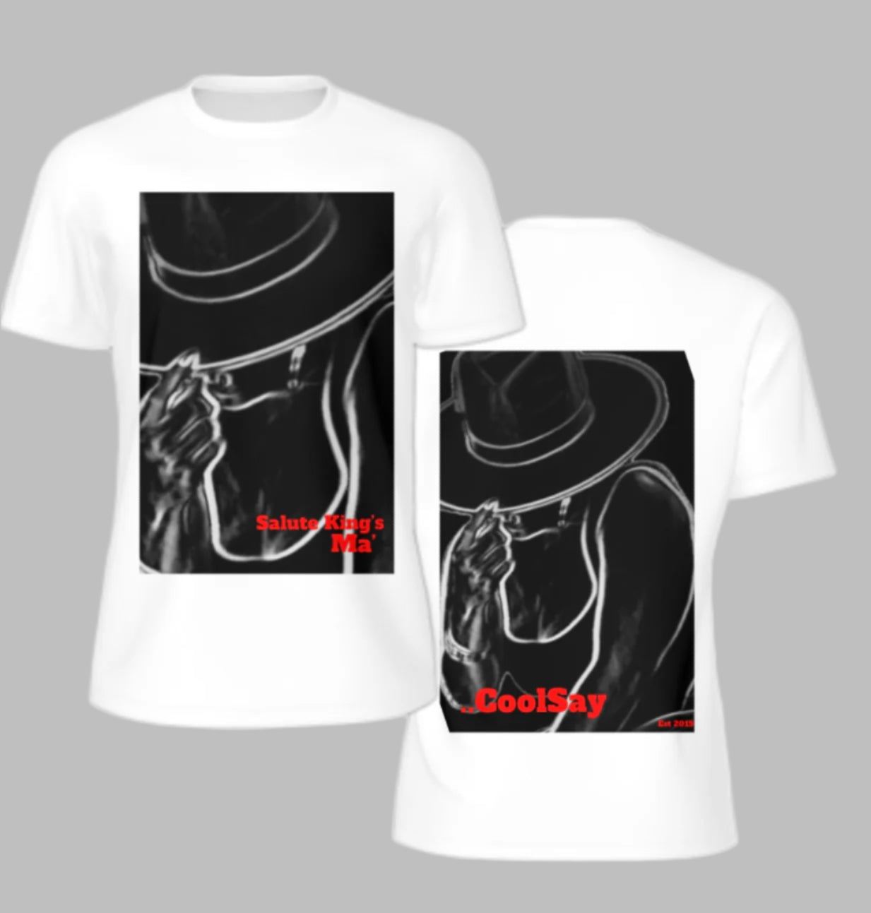 Men’s “ Salute King’s” Black & White Double side Graphic T-Shirts