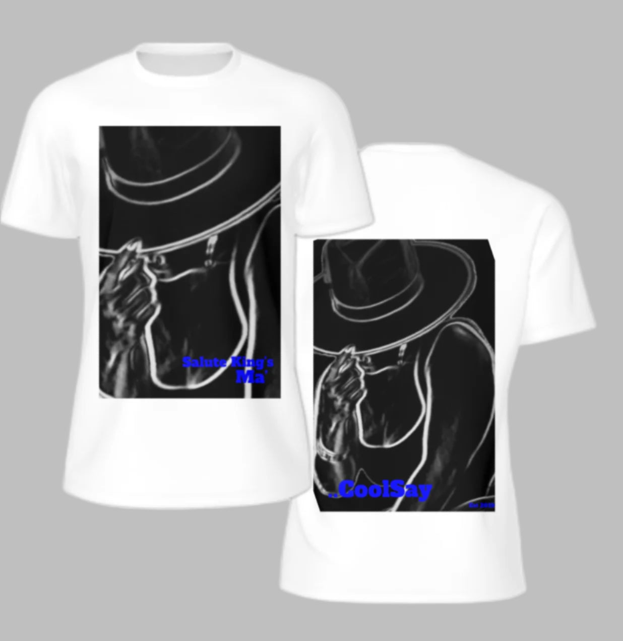 Men’s “ Salute King’s” Black & White Double side Graphic T-Shirts