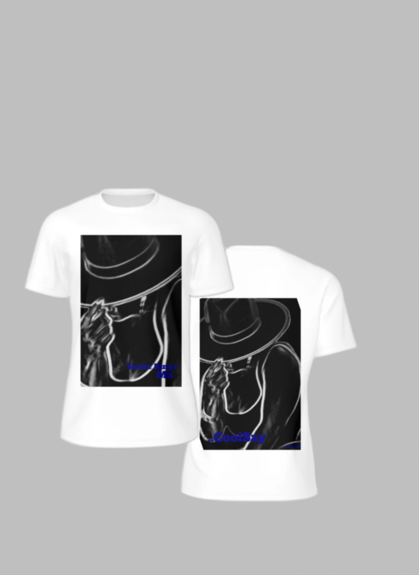 Men’s “ Salute King’s” Black & White Double side Graphic T-Shirts