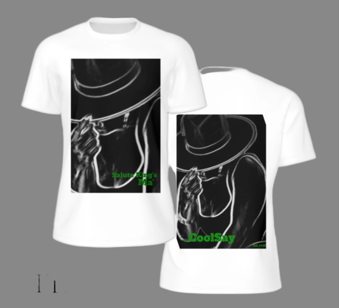 Men’s “ Salute King’s” Black & White Double side Graphic T-Shirts