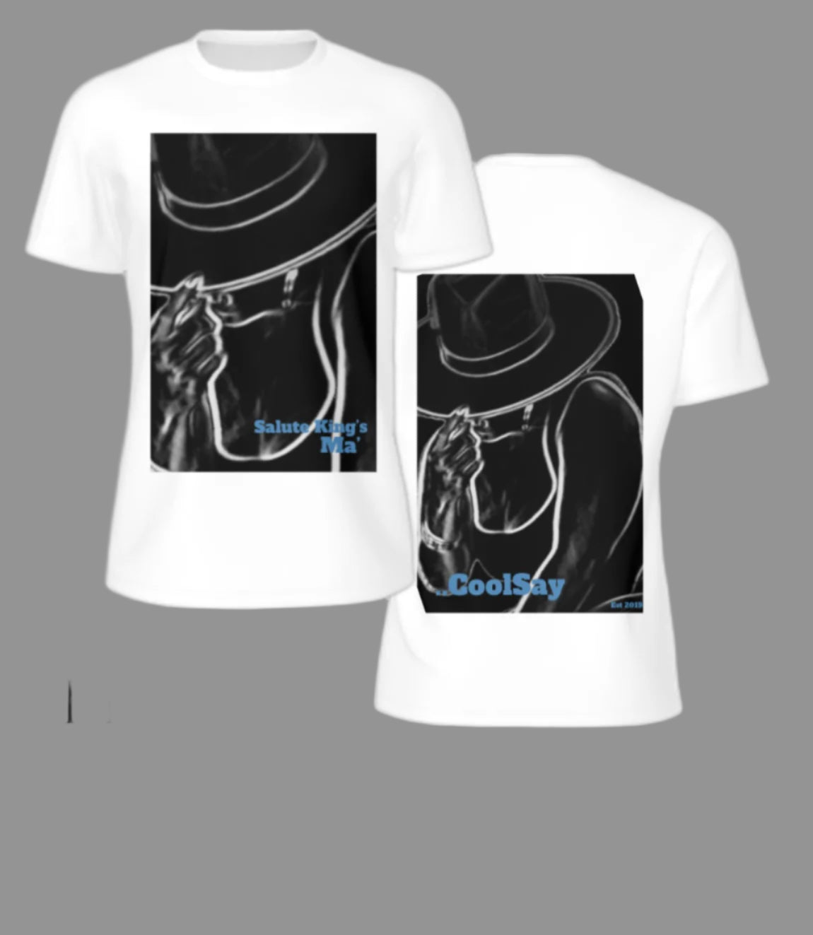 Men’s “ Salute King’s” Black & White Double side Graphic T-Shirts