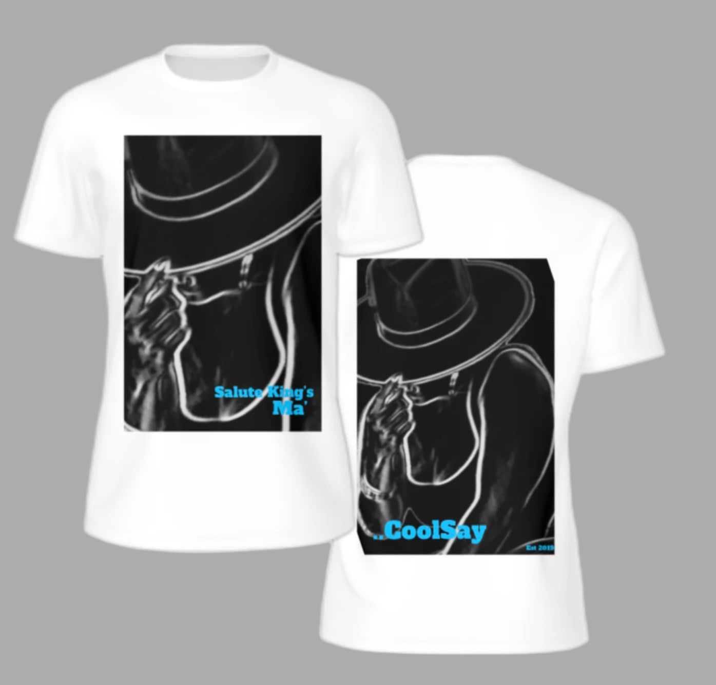Men’s “ Salute King’s” Black & White Double side Graphic T-Shirts