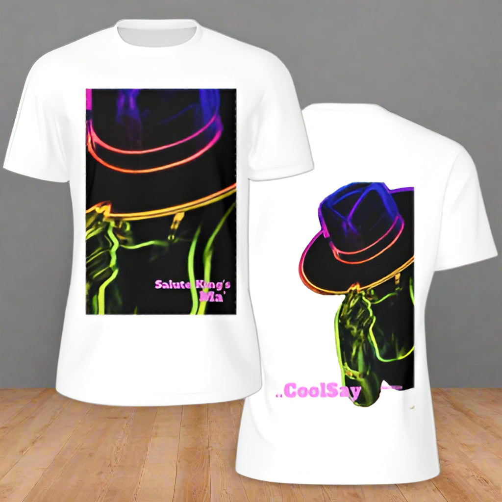 Men’s “ Salute King’s” White Double side Graphic T-Shirts